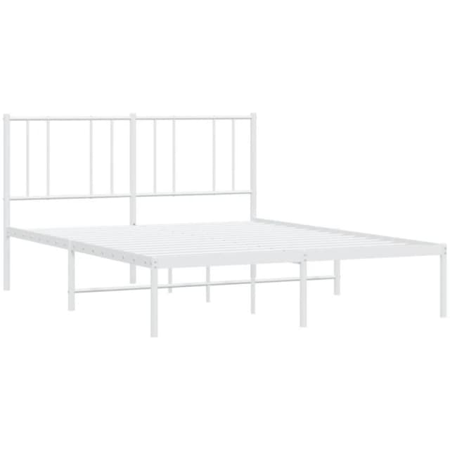 JINLEFU Metal Bed Frame without Mattress with Headboard White 120x190cm vidaXL JRVDZX-352526_DE