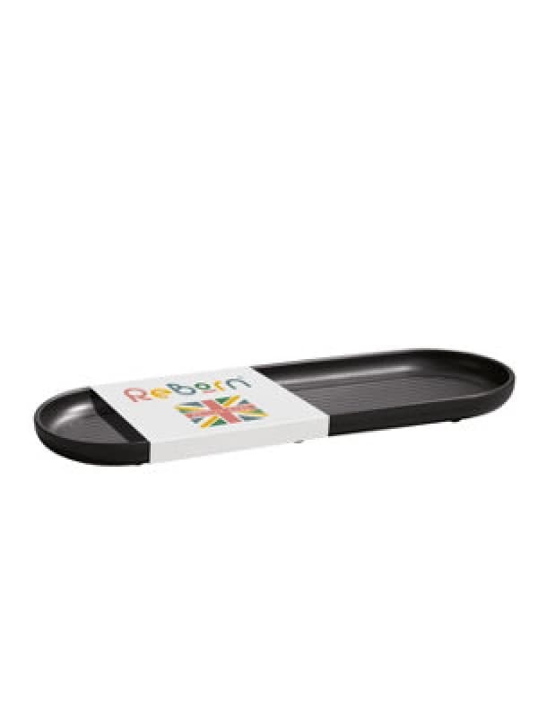 ReBorn Reborn Recycled Bathroom Tray -Graphite Black Bathroom Soap And Accessories Organizer - Made In The Uk