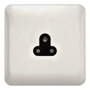 Schneider LSD 1G 2A Round Pin Unswitched Socket Black Insert Stainless Steel - GGBL3070BSS