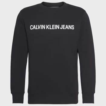 Calvin Klein Jeans Mens Core Institutional Logo Sweatshirt - CK Black - XXL