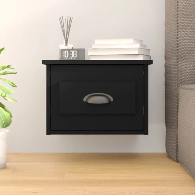 VIDAXL Wall-mounted Bedside Cabinet Black 41.5x36x28cm Vidaxl 8720845792688