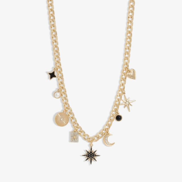 Mood Gold Black Crystal Celestial Charm Chain Necklace Jewellery Sets One Size Gold 42509810000