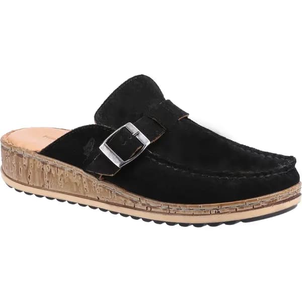 Hush Puppies Womens Sorcha Slip On Wedge Clog Mule Sandals - UK 7 Black female GDE2413BLK7