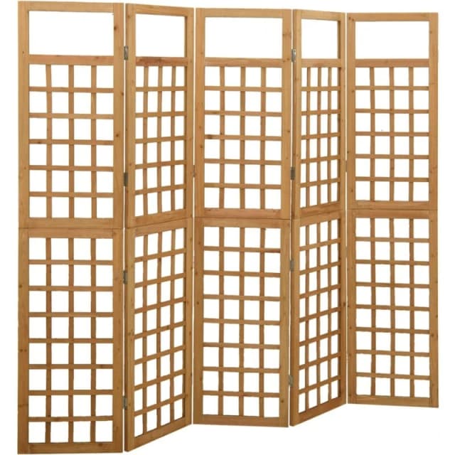VIDAXL 5-Panel Room Divider/Trellis Solid Fir Wood 201.5x180cm Vidaxl 8720286452639
