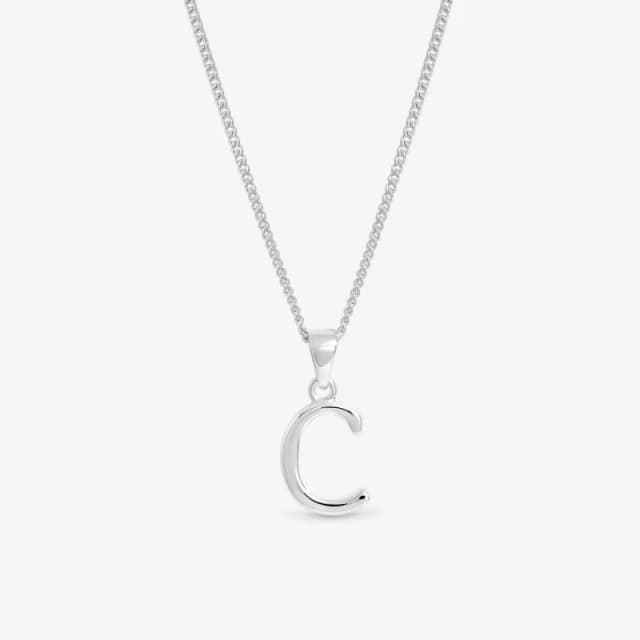 Simply Silver Sterling Silver 925 Initial Pendant Silver female One Size