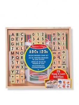 Melissa & Doug Deluxe Wooden Stamp Set Abc 123