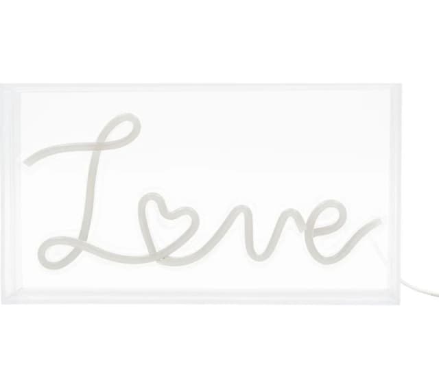 GLOBAL GIZMOS 51419 LED Neon Love Sign - White 5025301514198