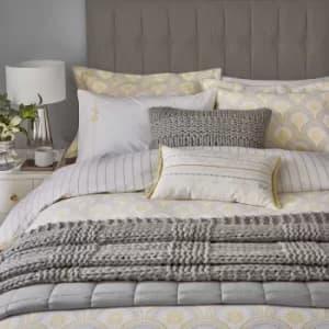 Katie Piper Reset Sprig Kingsize Duvet Cover Set, Yellow/Silver