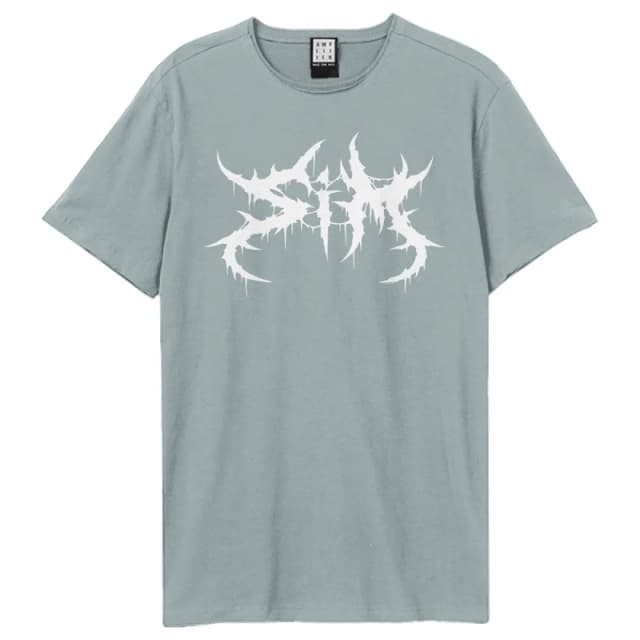 Amplified Amplified Men SiM Logo T-Shirt in Pale Blue Size: X-Small Pale Blue XS Male 5063574976367