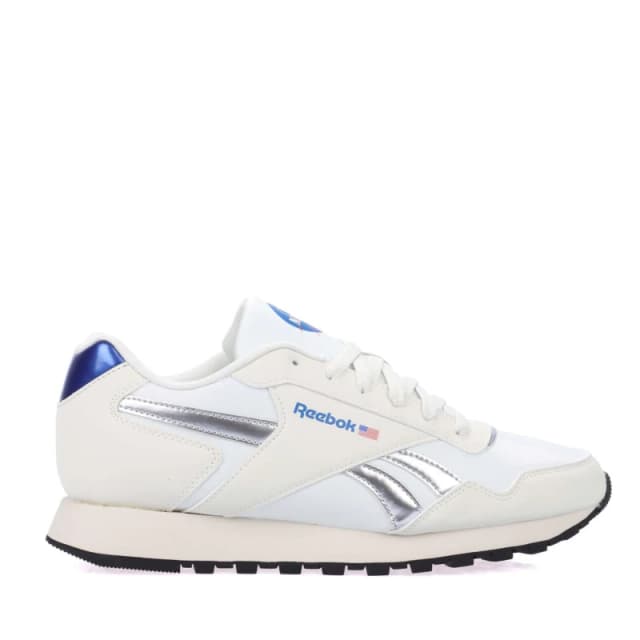 Reebok Glide Trainers White Silver male UK 4