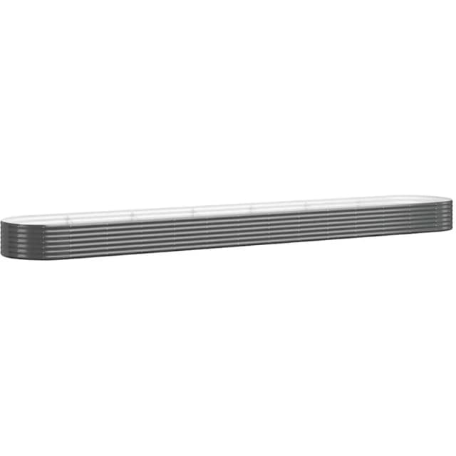 vidaXL Garden Raised Bed Powder-coated Steel 544x100x36cm Anthracite, Grey 319016