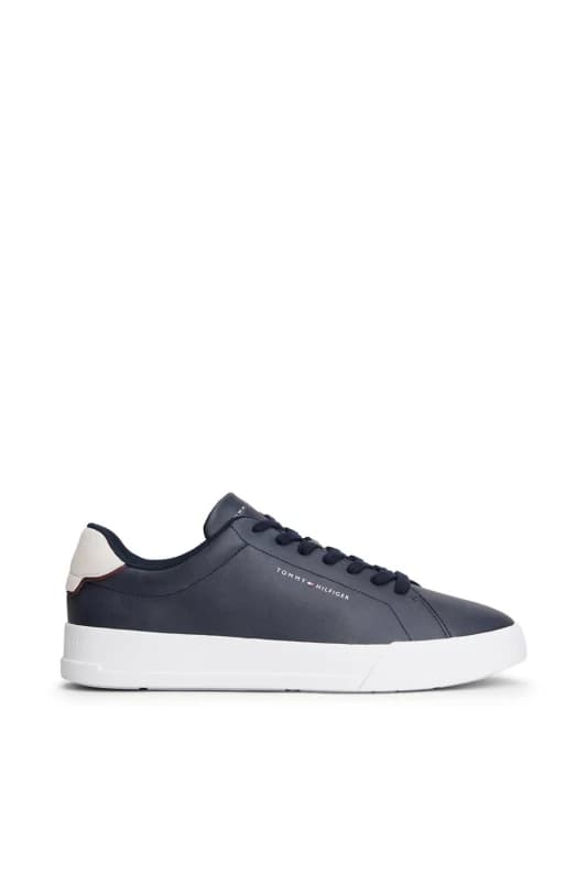 Tommy Hilfiger Court Leather Low Top Trainers - Blue Blue 9
