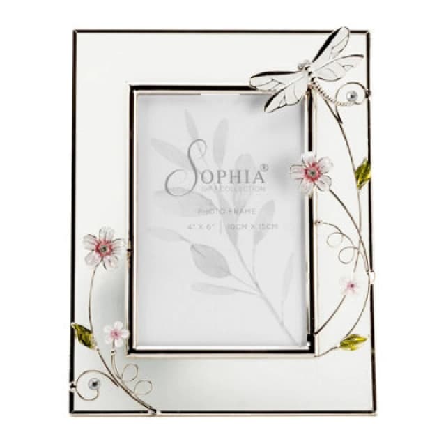 Sophia Classic Glass & Wire Dragonfly Frame 4" X 6"