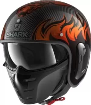 Shark S-Drak 2 Dagon Carbon Jet Helmet, black-orange, Size XS, black-orange, Size XS