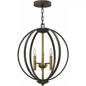 Loops - 3 Bulb Ceiling Pendant Light Fitting Spanish Bronze LED E14 60W Bulb