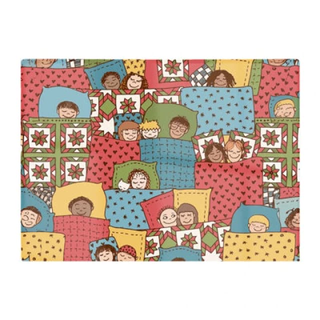 Warren Reed Designer Hand Drawn Sleeping Doodle Faces Glass Chopping Board