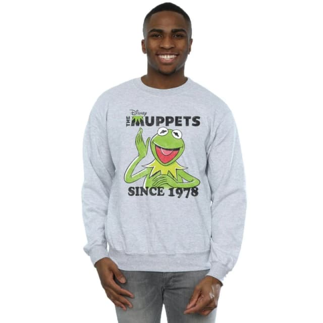 Disney Men The Muppets Kermit Since 1978 Sweatshirt in Grey Size: Small Grey S Male 5057245302197