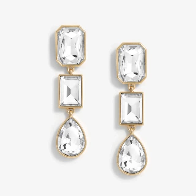 Mood Gold Facet Linear Drop Earrings Jewellery Sets One Size Gold 72789210000