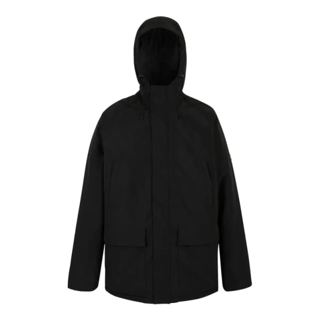 Regatta Regatta Men Savon Hooded Waterproof Breathable Insulated Jacket in Black Size: large Black L Male 5063516101024
