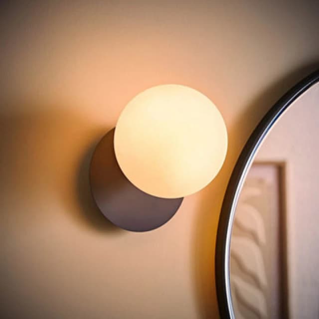 ValueLights ValueLights Darla Frosted Globe IP44 Rated Bathroom Wall Light with LED Bulb in Dark Navy Dark Navy One Size Unisex 5059406070303