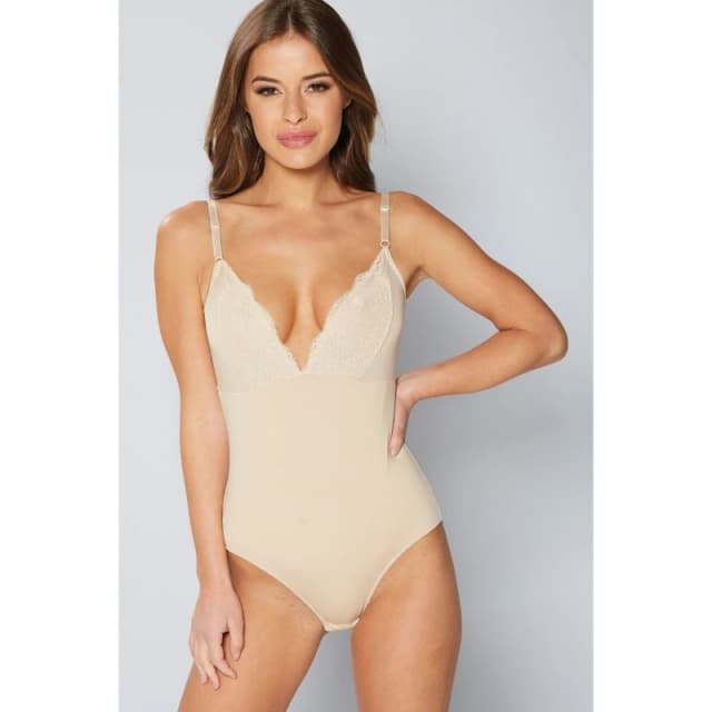 Bodyfit Lace Edge Shapewear Bodysuit - Nude Nude S