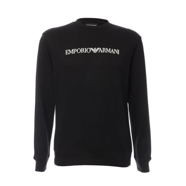 Emporio Armani Logo Print Crewneck Sweatshirt Black male XS