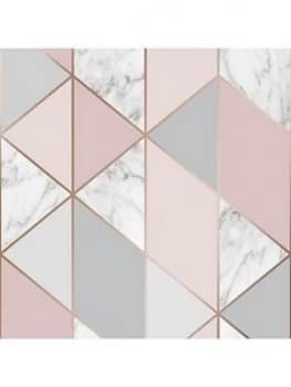 Sublime Marble Blush Geo Wallpaper