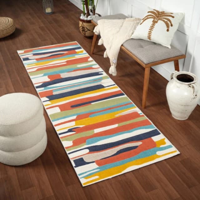 Livabliss Scandi Modern Coral Pukka Runner Rug 80 X 220 Cm - Easy Care, Non Shedding, Ideal For Hallway Or Beside The Bed