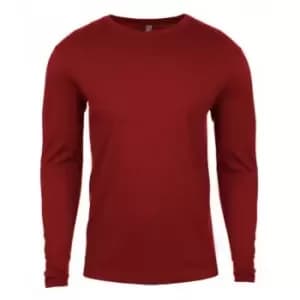 Next Level Mens Long-Sleeved T-Shirt (S) (Dark Red)