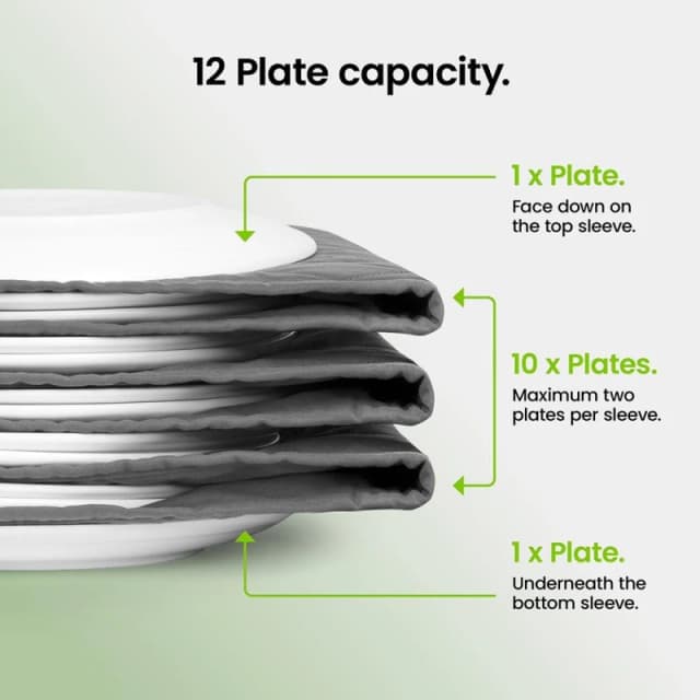 Vonshef Plate Warmer Electric, 12 Plate Heater Up To 75 Degrees, Folding & Compact, Ideal For Sunday Lunch & Christmas, Grey, 200W