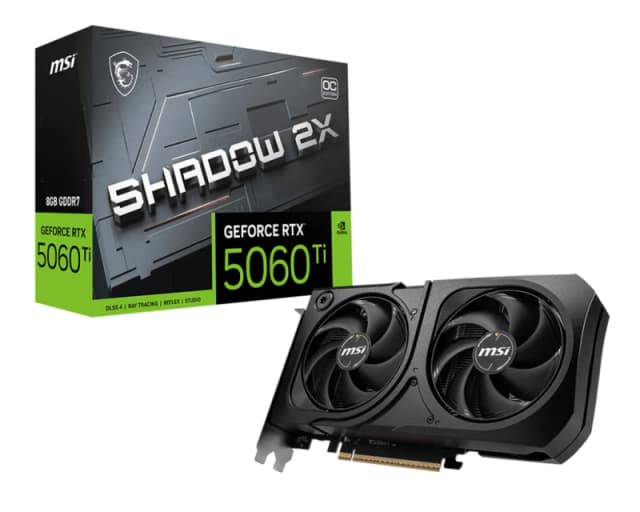 MSI GEFORCE RTX 5060 TI 8G SHADOW 2X OC PLUS graphics card NVIDIA 8GB