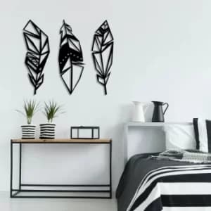 Feather Black Decorative Metal Wall Accessory