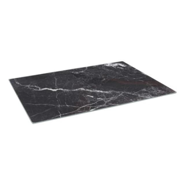 Harbour Housewares Glass Chopping Board - 40 X 30Cm Black Marble Kitchen Dining Place Mats Cutting Mat Worktop Saver For Food Prep