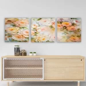 P14194 Multicolor Decorative Canvas Painting (3 Pieces)