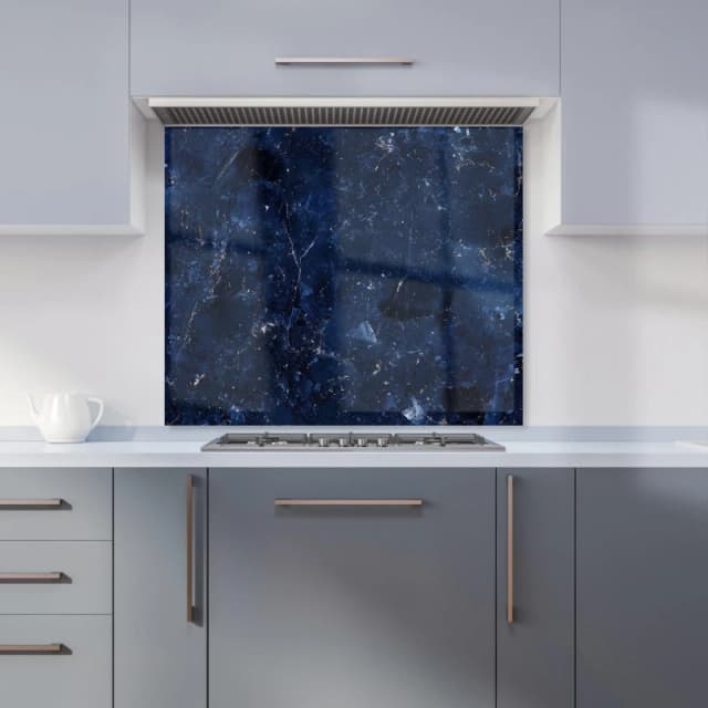 Warren Reed - Designer Ocean Blue Quartz Effect Kitchen Splashback in Grey Size: 600mm x 750mm Grey Unisex 600mm x 750mm