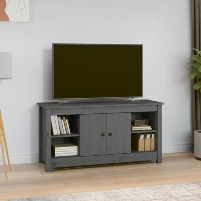 vidaXL TV Cabinet Grey 103x36,5x52cm Solid Wood Pine, Grey 814576