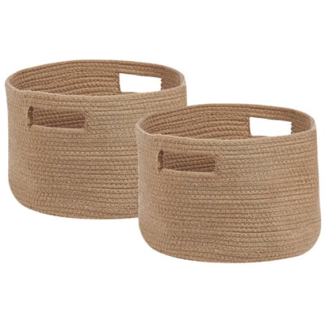 Beliani Set Of 2 Baskets Chiniot Cotton Natural