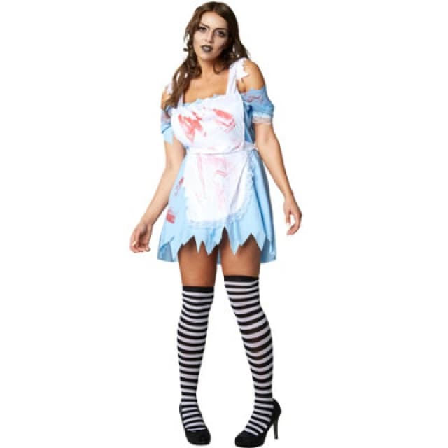 Tectake Zombie Alice - Halloween Fancy Dress Costume For Her 302240 - White/blue S