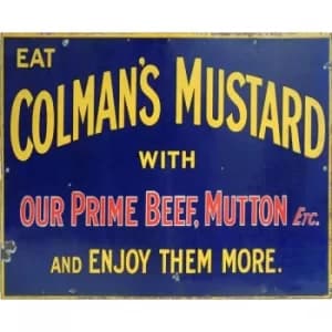 Vintage Metal Sign Retro Advertising Colmans Mustard