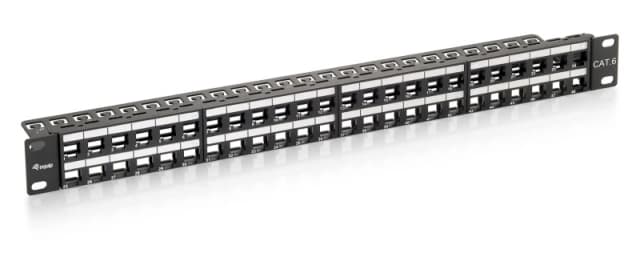 Equip 48-Port Keystone Cat.6 Unshielded Patch Panel. Black