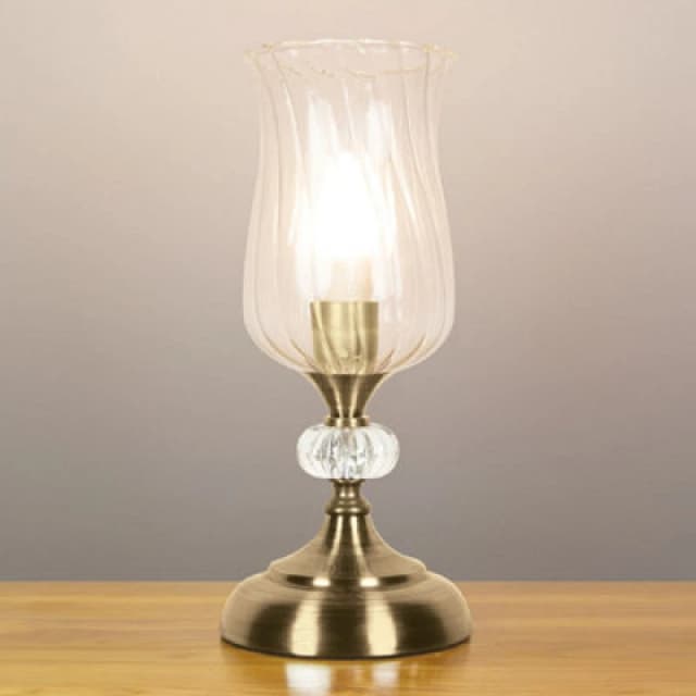 Anika Hurricane Table Lamp, Brass