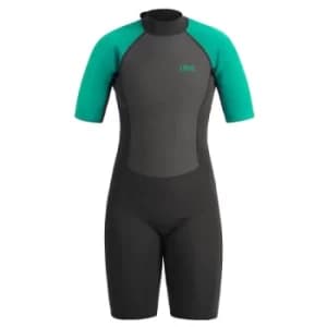 UB Womens Sailfin Shorty Wetsuit Black/Aqua Large