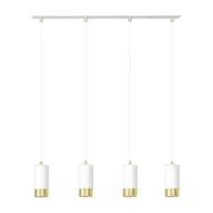 Fumiko White/Gold Bar Pendant Ceiling Light 4x GU10