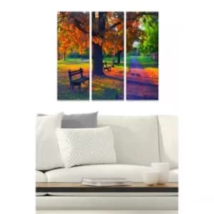 MDF87398195 Multicolor Decorative MDF Painting (3 Pieces)