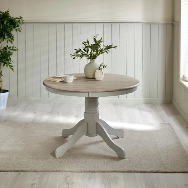 FurnitureboxUK FurnitureboxUK Bude Rustic Wooden Dining Table in Light Grey Light Grey One Size Unisex 5056784304730