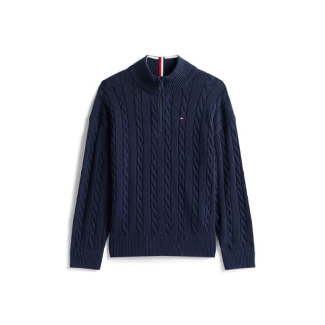 Tommy Hilfiger Kids Crew Neck Jumper Night Navy C1G male 10Y