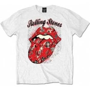 Rolling Stones Tattoo Flash White Mens T Shirt: Small