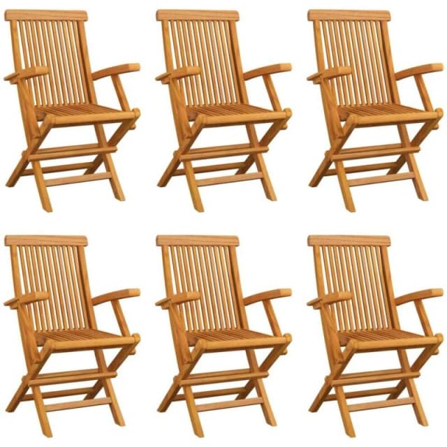 VIDAXL Folding Garden Chairs 6 pcs Solid Teak Wood Vidaxl 8720286297773