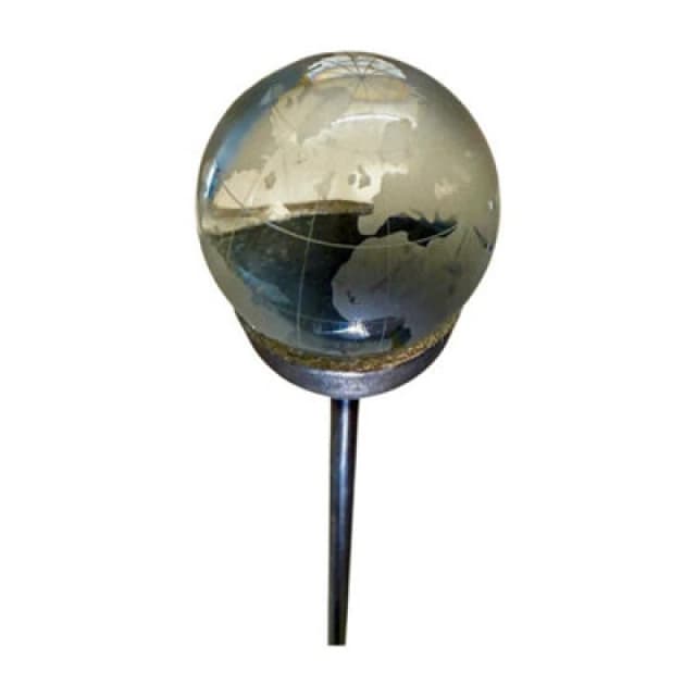 Poppy Forge 5 Feet Etched World 60mm Marble Pin Garden Art (Pack Of 3) - Bare Metal/ready To Rust