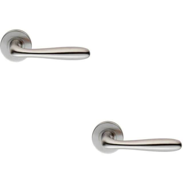 Loops 2x PAIR Smooth Rounded Bar Handle on 8mm Round Rose Concealed Fix Satin Steel Metallics